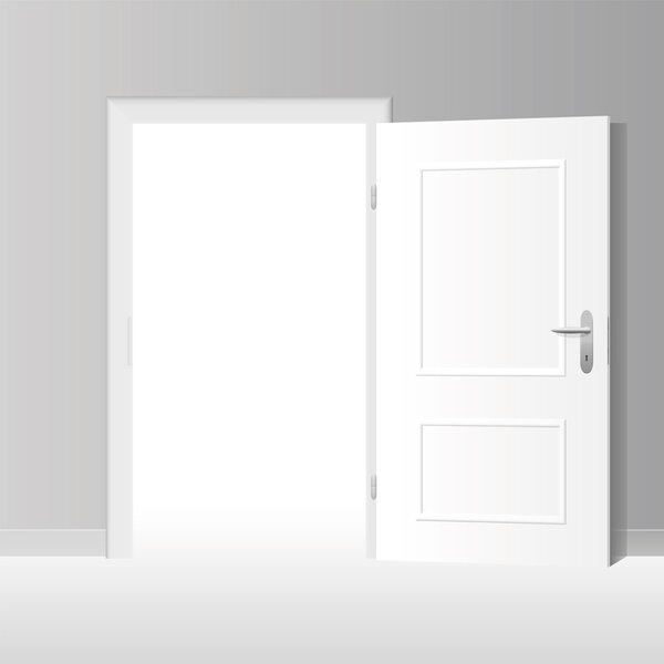 Wide Open White Door