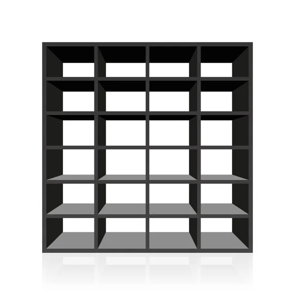 Black Rack Book Shelf — Stock Vector