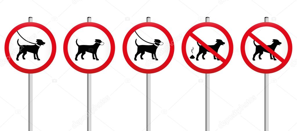 Dogs On Leads Muzzle Dirt Mandatory Sign