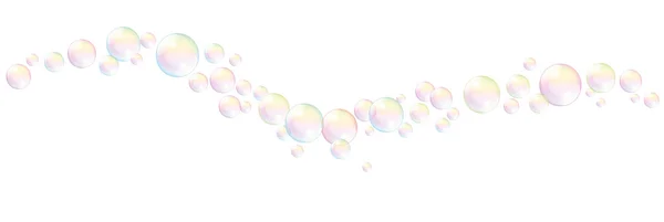 Blow Soap Bubbles Foam Wave White — Stock Vector