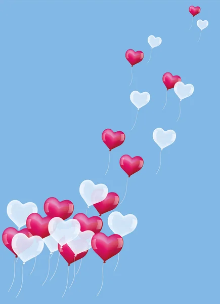 Heart Balloons Ascending — Stock Vector