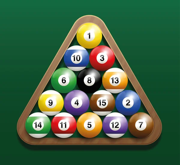 Pool Billiard Balls Rack Position de départ — Image vectorielle