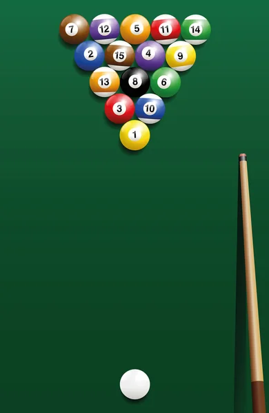 Billar Break Shot Start Off Cue Deportes — Vector de stock