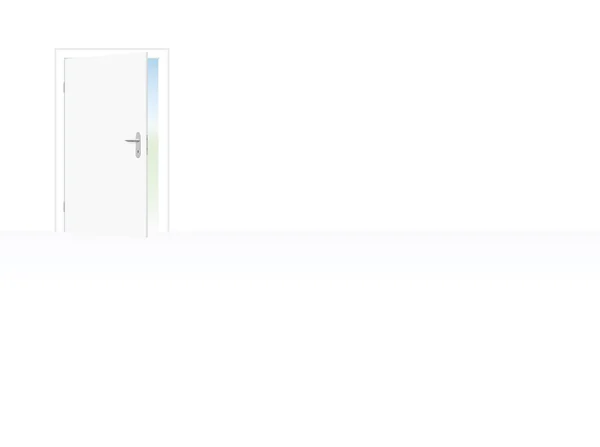 Branco quarto porta ajar — Vetor de Stock