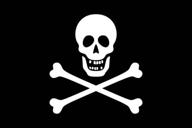 Jolly Roger, kara tarlada kafatasları ve çapraz kemikleri olan korsan bayrağı. Teğmen bir korsan gemisi tarafından saldırı öncesi ya da sırasında uçuruldu. 19. yüzyılın otantik Berberi Corsairs bayrağından uyarlanmıştır..