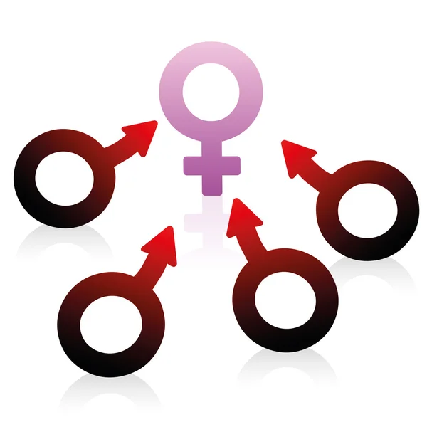 Lust Desire Male Female Symbol — Stock Vector