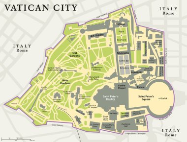 Vatican City Political Map clipart