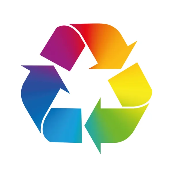 Recycling Symbol Rainbow Colors — Stock Vector