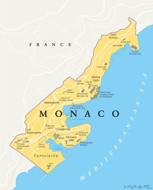 Monaco Political Map clipart
