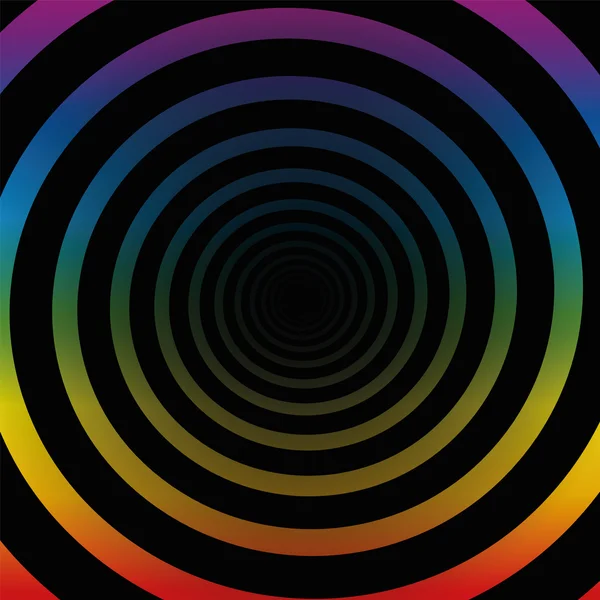 Spiral Tunnel regenboog kleuren drie dimensionale — Stockvector