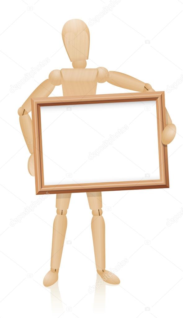 Figure Holding Frame In Front Of Him