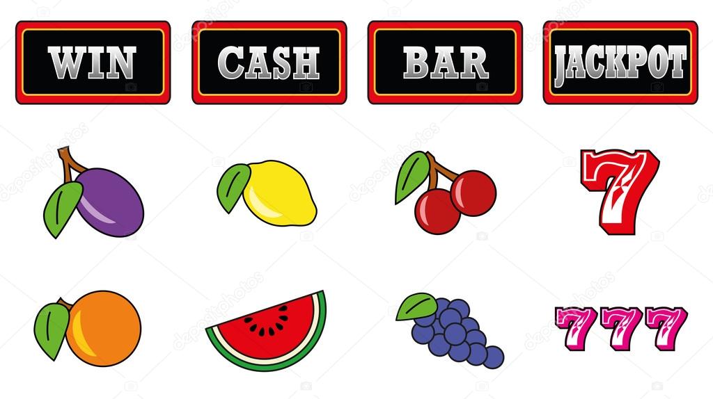 Gaming Machine Symbols Fruits Stock Vector C Furian 89312588