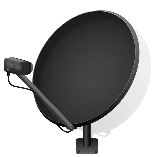 Satellite Dish Black — Stock Vector