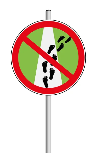 Stay On Path Traffic Sign — Stock Vector