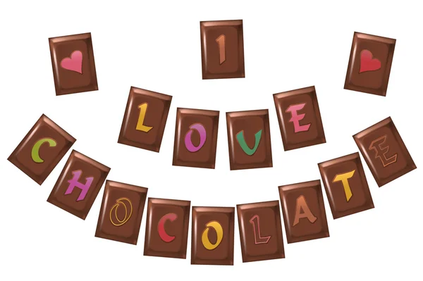 Lettere d'amore al cioccolato — Vettoriale Stock