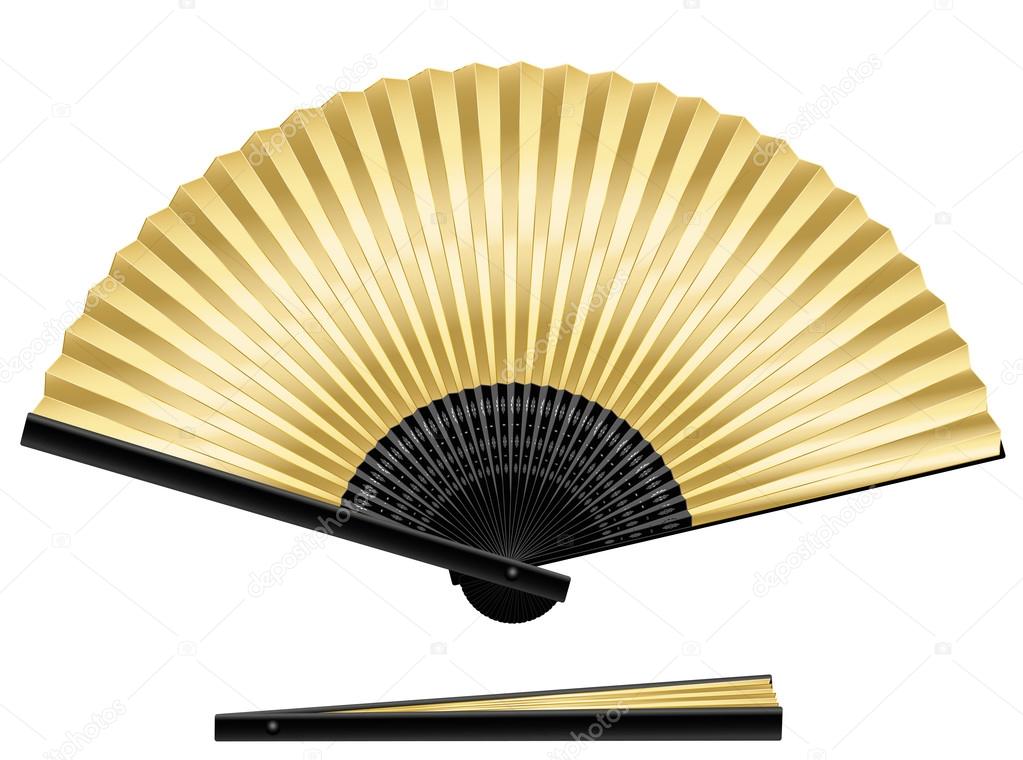 Golden Folding Fan