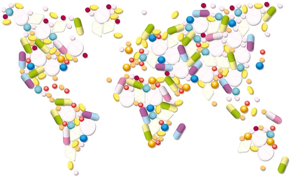 Farmaceutyki pigułki globalny Trading — Wektor stockowy