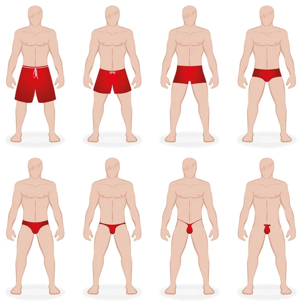 Mens Swimwear Styles — Stock Vector