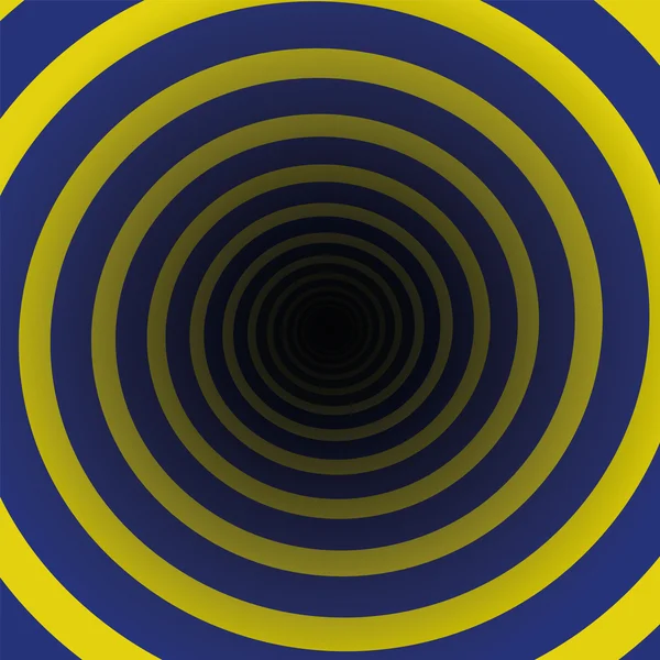 Spiraltunnel blau-gelbe Bewegung — Stockvektor