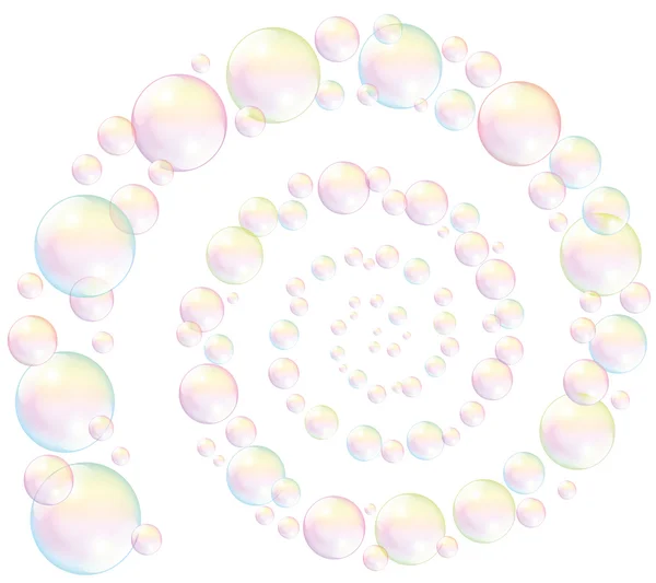 Jabón burbujas espiral — Vector de stock