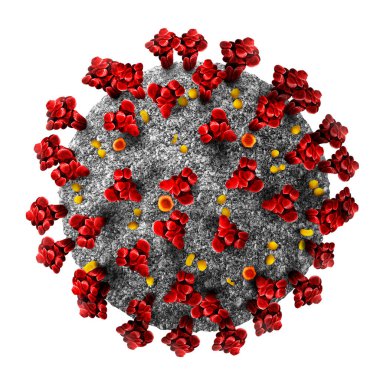 Coronavirus Covid-19 salgını ve -NCov romanı Coronavirus 'un hastalık hücresi kavramı. 3B görüntüleme