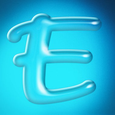 Su harfi E alfabesi temiz su harfi. 3B Hazırlama