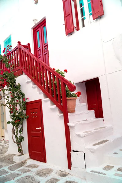 Geleneksel Yunan evde mykonos island, Yunanistan — Stok fotoğraf