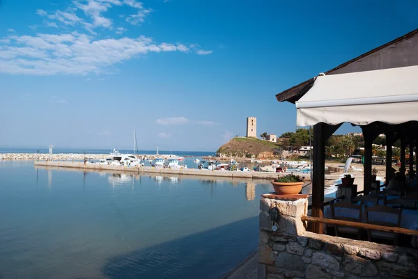 Fokea resort de verão em Kassandra da península de Halkidiki em Gree — Fotografia de Stock