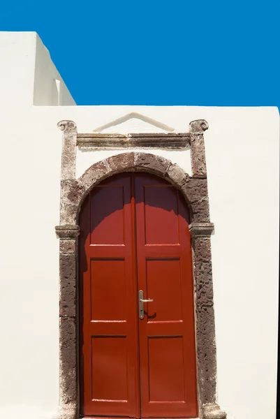 Hagyományos görög ajtó Santori island, Görögország — Stock Fotó
