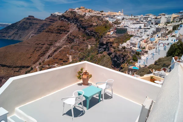 Architettura sull'isola di Santorini, Grecia Foto Stock