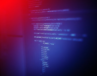 bilgisayar monitöründe arka uç kaynak kodları