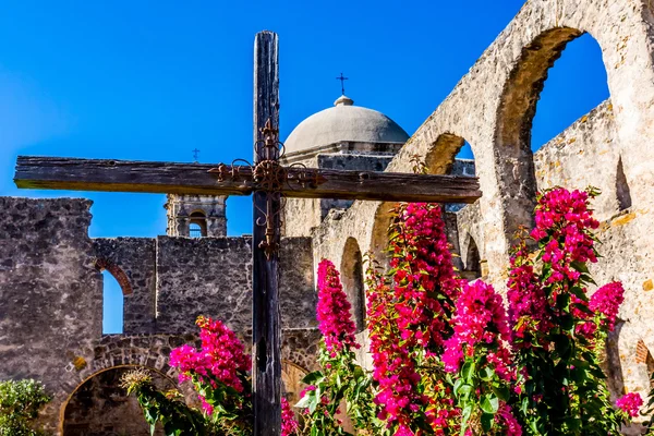 Den historiska gamla västra spanska Mission San Jose, grundades år 1720, Texas. — Stockfoto