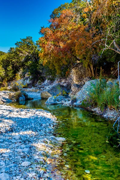 Cores brilhantes bonitas da folhagem da queda no parque estatal perdido de Maples, Texas — Fotografia de Stock