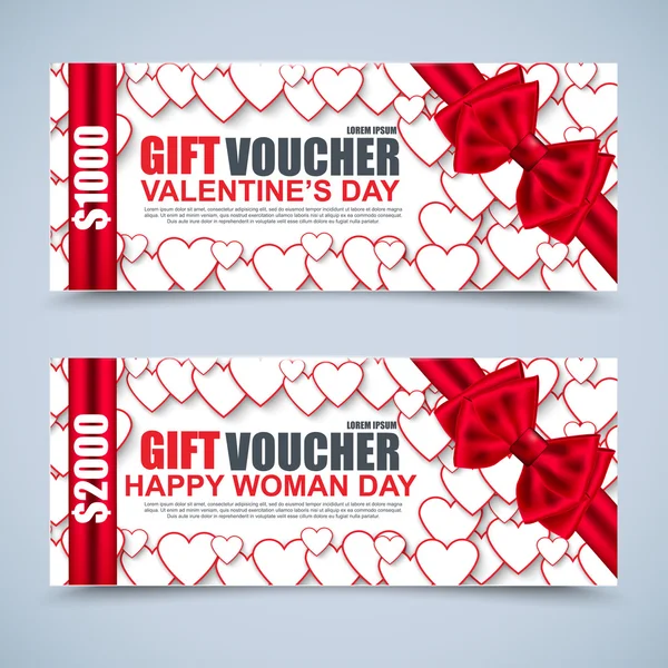 Womans Day voucher de regalo de venta de colección. Puede ser utilizado para el comercio electrónico, tienda, e-shopping, volantes, carteles, diseño web y materiales impresos . — Vector de stock