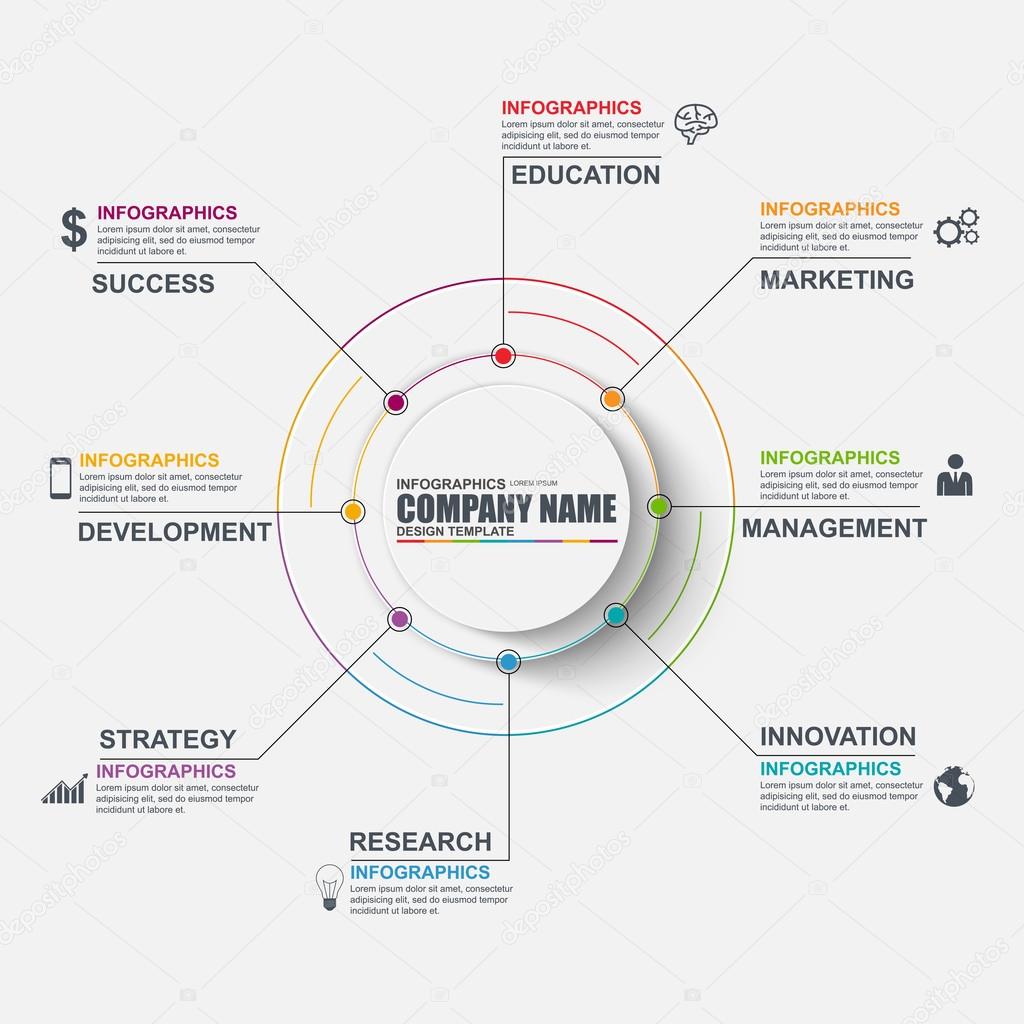 Thin line flat infographic cycle diagram vector design template. Can be used for workflow layout, data visualization, business concept steps or processes, banner, diagram, chart, web design. EPS10