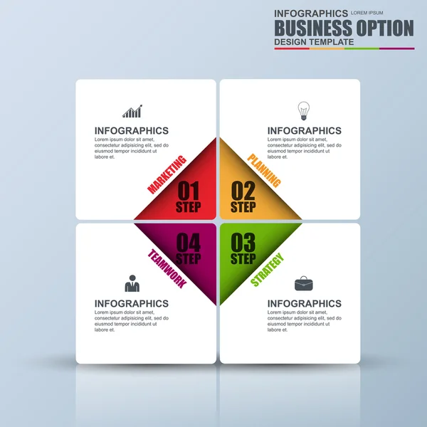 Infographie géométrique abstraite de l'entreprise 3D. Peut être utilisé pour la mise en page du flux de travail, la visualisation des données, le concept d'entreprise avec 3 options, pièces, étapes ou processus, bannière, diagramme, conception Web . — Image vectorielle