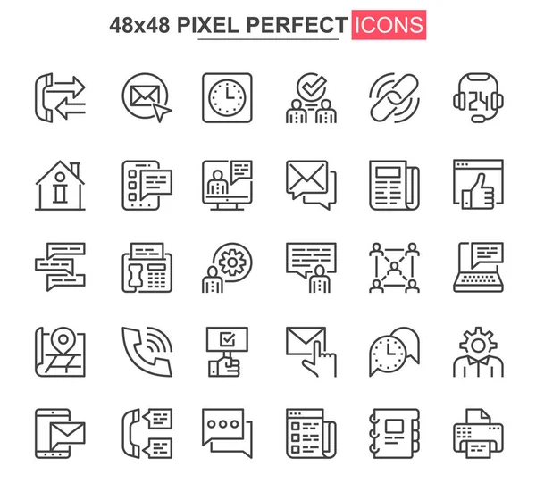 Contact Thin Line Icons Set Online Communication Email Messaging Unique — Stock Vector