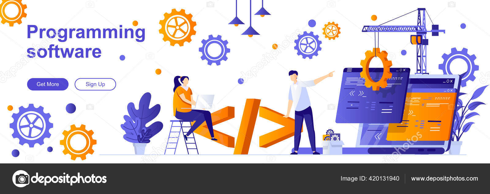 Programming Software Landing Page People Characters Programs ...