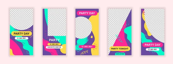 Plantillas Editables Para Eventos Fiesta Configuradas Para Historias Instagram Fiesta — Vector de stock