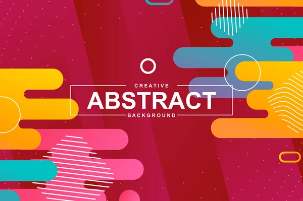Abstraktes Design Mit Dynamischen Formen Memphis Stil Farbenfroher Kreativer Hintergrund — Stockvektor