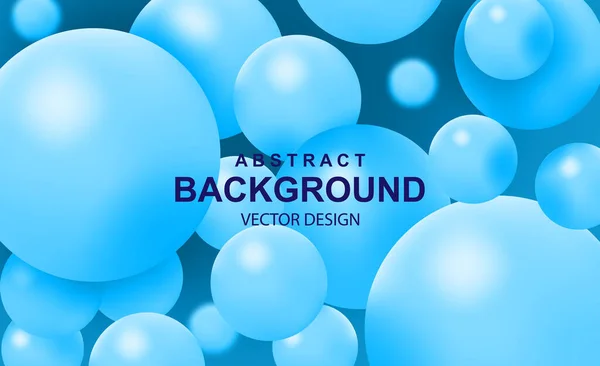 Fondo abstracto con bolas azules 3d. Dinámica burbujas voladoras de colores, composición futurista con esferas suaves o partículas. Diseño de portada moderno, plantilla de banner de anuncios. Ilustración vectorial realista — Archivo Imágenes Vectoriales