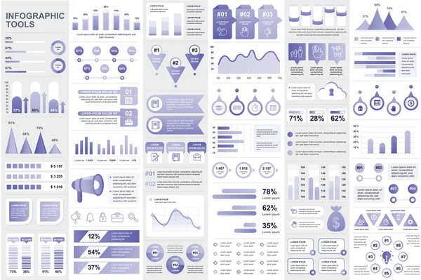 Набор инфографических элементов шаблон визуализации данных векторного дизайна. Можно использовать для шагов, бизнес-процессов, документооборота, флэш-карт, таймлайнов, маркетинга, инфо-графики . — стоковый вектор