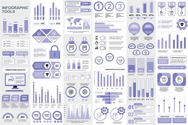 Набор инфографических элементов шаблон визуализации данных векторного дизайна. Можно использовать для шагов, бизнес-процессов, документооборота, флэш-карт, таймлайнов, маркетинга, инфо-графики . — стоковый вектор