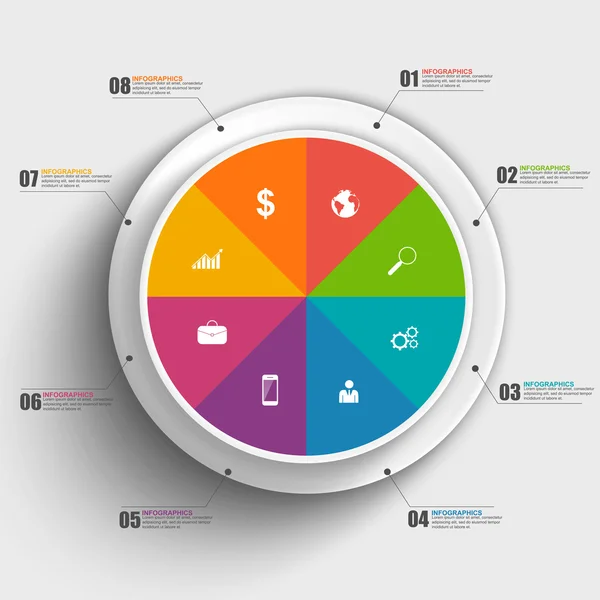 Modelo de design vetorial de infográficos — Vetor de Stock