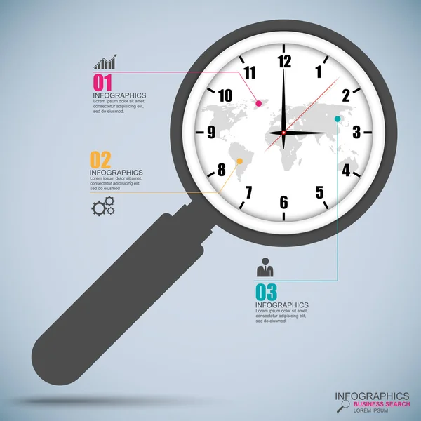 Infographics Vergrootglas vector ontwerpsjabloon — Stockvector