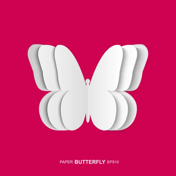 Přání s papír butterfly — Stockový vektor