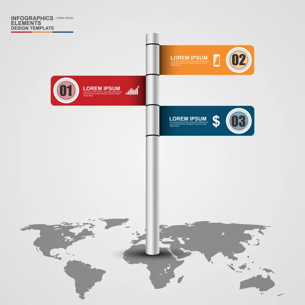 Modello astratto di design infografico per segnaletica 3d — Vettoriale Stock