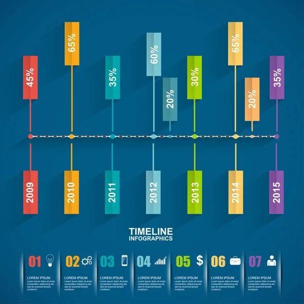 Linha do tempo Modelo de design infográfico —  Vetores de Stock