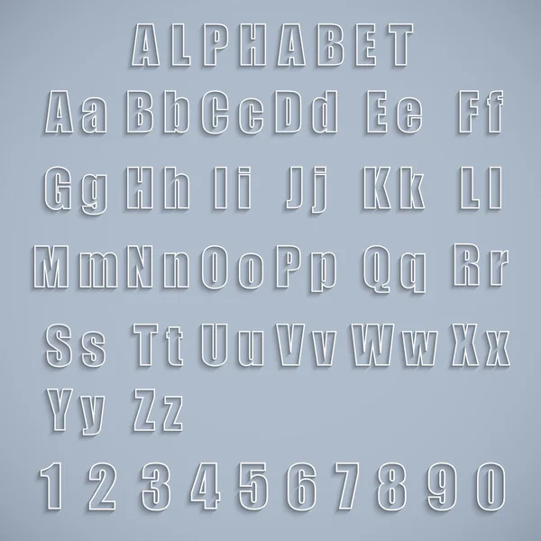 Colección vector alfabeto y números — Vector de stock