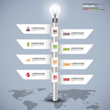 Abstract 3d signpost timeline infographics design template clipart